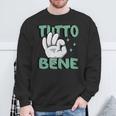 Tutto Bene イタリアの手のジェスチャー面白い引用イタリア 長袖tシャツ スウェットシャツ 高齢者への贈り物