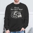 Vintage Feral But Well Read Raccoon Reading Book Lover Sweatshirt Gifts for Old Men Vintage Feral But Well Read Raccoon Reading Book Lover Sweatshirt Gifts for Old Men