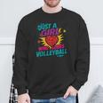 Volleyball Comic Book Art Just a Girl Who Loves Volleyball Sweatshirt Gifts for Old Men