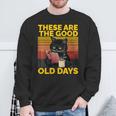 Women's These Are The Good Old Days Cat Reading A Book Sweatshirt Gifts for Old Men