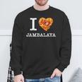 “I Love Jambalaya” のジャンバラヤ好き向けデザイン スウェットシャツ 高齢者への贈り物