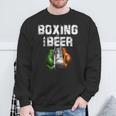 アイルランドのボクシングとビール 面白いアイルランド国旗tシャツ スウェットシャツ 高齢者への贈り物