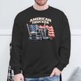 アメリカのトラック運転手 アメリカの国旗 愛国的なトラック運転手 ビッグリグ スウェットシャツ 高齢者への贈り物