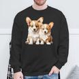 コーギー子犬 長袖tシャツ スウェットシャツ 高齢者への贈り物