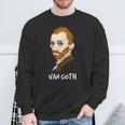 ゴッホ ゴス ポートレート ダーク 美術史 駄洒落ゴシック ユーモア 長袖tシャツ スウェットシャツ 高齢者への贈り物