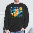 シバイヌ 面白いtシャツ 柴犬 犬 ゴッホ 星月夜 かわいい メンズ 子供 おもしろ 服 グッズ ネタ スウェットシャツ 高齢者への贈り物