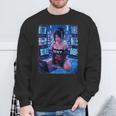 セクシーガールグラフィックtシャツ 1337 サイバーパンク ハッカーガール スウェットシャツ 高齢者への贈り物