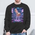 セクシーガールグラフィックtシャツ サイバーパンク ピンナップガールダンサー スウェットシャツ 高齢者への贈り物