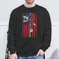 ナマズ アメリカ国旗 キャットフィッシング 漁師 釣り 長袖tシャツ スウェットシャツ 高齢者への贈り物