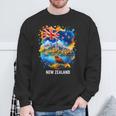 ニュージーランド国旗 旅行 お土産 ニュージーランド人 Nz キウイバード 長袖tシャツ スウェットシャツ 高齢者への贈り物