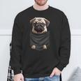 パグ 面白いtシャツ イヌ ポケット わんこ メンズ 犬好き グッズ かわいい おもしろ 面白い 服 ネタ 長袖tシャツ スウェットシャツ 高齢者への贈り物