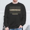 ビンテージキャノンデール、コネチカット州繰り返しテキスト 長袖tシャツ スウェットシャツ 高齢者への贈り物