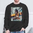 ピンナップガールtシャツ 男性用 ブラックピンナップガール&エキゾチックカー スウェットシャツ 高齢者への贈り物