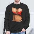ファニーフェイクビキニボディとおっぱいコスチュームtシャツ スウェットシャツ 高齢者への贈り物