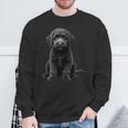 ブラックラブラドゥードル犬のアートデザイン。 長袖tシャツ スウェットシャツ 高齢者への贈り物
