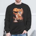 ポメラニアン ハウリング Bbq グリルマスター お父さん ユーモア 面白い 長袖tシャツ スウェットシャツ 高齢者への贈り物