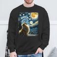 ポメラニアン 犬 イヌアート ゴッホ 星月夜 ポメラニアン 長袖tシャツ スウェットシャツ 高齢者への贈り物