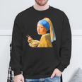 ラーメン 面白いtシャツ おもしろ ネタ フェルメール メンズ 面白い 服 おもしろグッズ グルメ 食べ物 スウェットシャツ 高齢者への贈り物