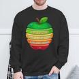 リンゴの力シリーズ リンゴのエネルギー リンゴ スライス 充電 バッテリー 残量 おもしろみ ユニーク 長袖tシャツ スウェットシャツ 高齢者への贈り物