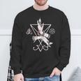 ルシファーの悪魔の紋章 五芒星とリヴァアタン十字架 長袖tシャツ スウェットシャツ 高齢者への贈り物