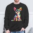ヴィンテージ レトロ チワワ 犬 かわいい グルービー 犬 長袖tシャツ スウェットシャツ 高齢者への贈り物