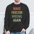 反ファシズムシャツ。Make Fascism Wrong Again 。 長袖tシャツ スウェットシャツ 高齢者への贈り物