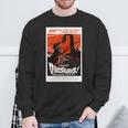 恐竜レトロヴィンテージ映画ポスタープリント 長袖tシャツ スウェットシャツ 高齢者への贈り物