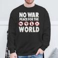 戦争禁止、平和、反戦、戦争禁止 長袖tシャツ スウェットシャツ 高齢者への贈り物