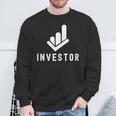 投資家 株式 投資について 投資する 株主 長袖tシャツ スウェットシャツ 高齢者への贈り物