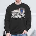 新幹線 新幹線 日本の漢字 鉄道扇子 長袖tシャツ スウェットシャツ 高齢者への贈り物