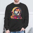 柴犬 面白いtシャツ 犬 宇宙飛行士 かわいい メンズ 子供 おもしろ 服 グッズ ネタ 犬好き スウェットシャツ 高齢者への贈り物