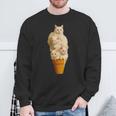 猫 アイスクリーム かわいい ペット 子猫好き 猫 夏 バイブ スウェットシャツ 高齢者への贈り物