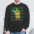 聖パトリックデー 乾杯 ピクセルアート シャムロック ドット絵 レトロゲーム スウェットシャツ 高齢者への贈り物