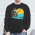 釣り 猫 面白いtシャツ 釣りバカ 釣り人 メンズ おもしろ ネタ 面白い 服 オリジナル 海釣り 川釣り スウェットシャツ 高齢者への贈り物