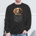 面白いtシャツ キャバリア 胸 ポケット イヌ わんこ メンズ 犬好き グッズ おもしろ 面白い 服 ネタ 長袖tシャツ スウェットシャツ 高齢者への贈り物