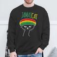 面白い猫 ユーモア ラスタ Jamaicat ジャマイカ 旗 かっこいい 男 猫 スウェットシャツ 高齢者への贈り物