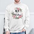 101歳＆ファビュラスフラワーパーティー 101歳の誕生日おめでとう 長袖tシャツ スウェットシャツ 高齢者への贈り物