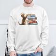 Book Cat Lover Reading Read Books Sweatshirt Gifts for Old Men