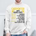 メンズ Carpenter Hourly Rate For Woodworker Carpenter Retro スウェットシャツ 高齢者への贈り物