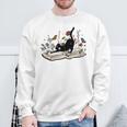 Cute Cat Flower Garden Book Kitty Reading Floral Sweatshirt Gifts for Old Men Cute Cat Flower Garden Book Kitty Reading Floral Sweatshirt Gifts for Old Men