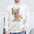 Cute Fox Smart Nerdy 1st Day School Teachers Students Books Sweatshirt Gifts for Old Men