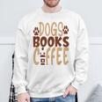 Dogs Books Coffee Lover Sweatshirt Gifts for Old Men