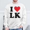 I Heart Lk Initials I Love LK First And Last Name L K スウェットシャツ 高齢者への贈り物
