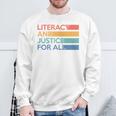 Literacy And Justice For All Reading Book Club Librarian Premium Tri-Blend Sweatshirt Gifts for Old Men