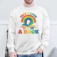 Take a Look It's In a Book Rainbow Reading Sweatshirt Gifts for Old Men