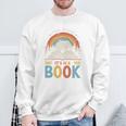 Take A Look It's In A Book Retro Reading Advocate Distressed Sweatshirt Gifts for Old Men