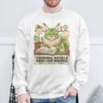 Matcha Drinking Maine Coon Cat Reading Books Aesthetic Sweatshirt Gifts for Old Men