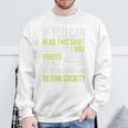 Nerd Bibliophile Book Reading Lover Bookworm Reading Sweatshirt Gifts for Old Men
