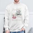 Poolside Reading Club Books Flamingo Swim Pool Inflatable Sweatshirt Gifts for Old Men