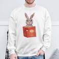 Studious Studying Bunny Book Lover Reading Geek Rabbit Sweatshirt Gifts for Old Men